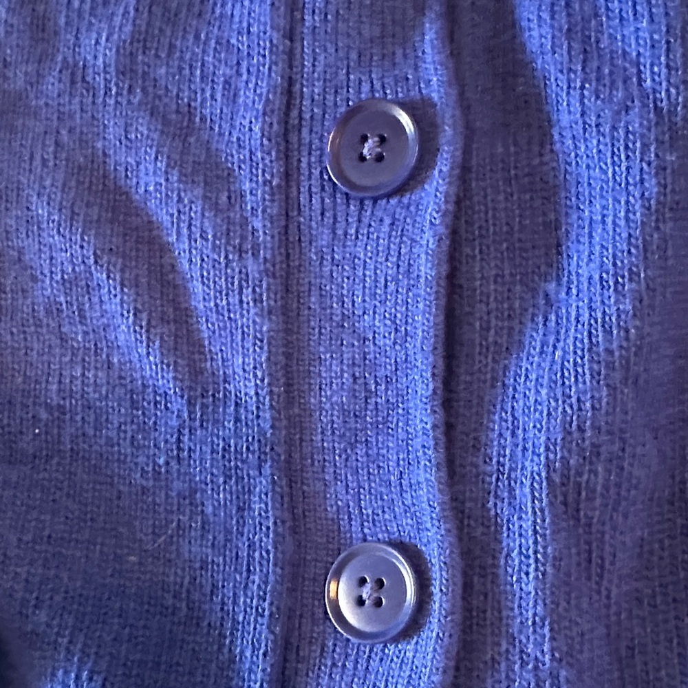 Banana Republic Royal Blue V-Neck Sweater Back button detail XS - Picture 7 of 7